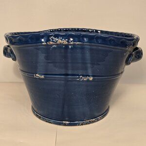 Williams Sonoma Blue Rustic Italian Vase